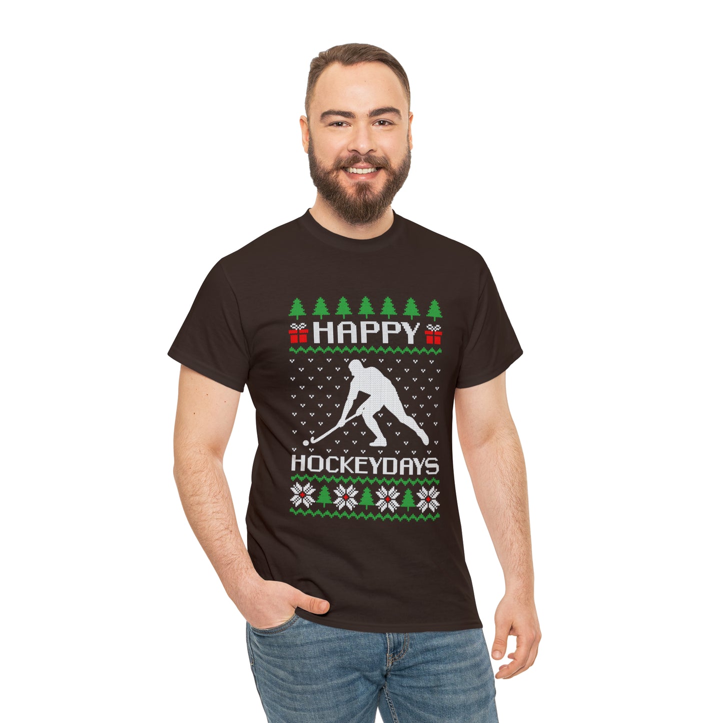 Happy Hockeydays Christmas Ugly Sweater Short Sleeve Tee