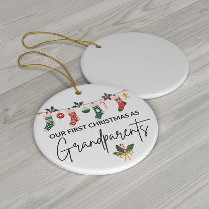 Our First Christmas as Grandparents Design 2 Ceramic Ornament