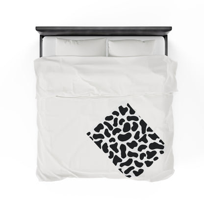 Black White Cow Print Plush Blanket