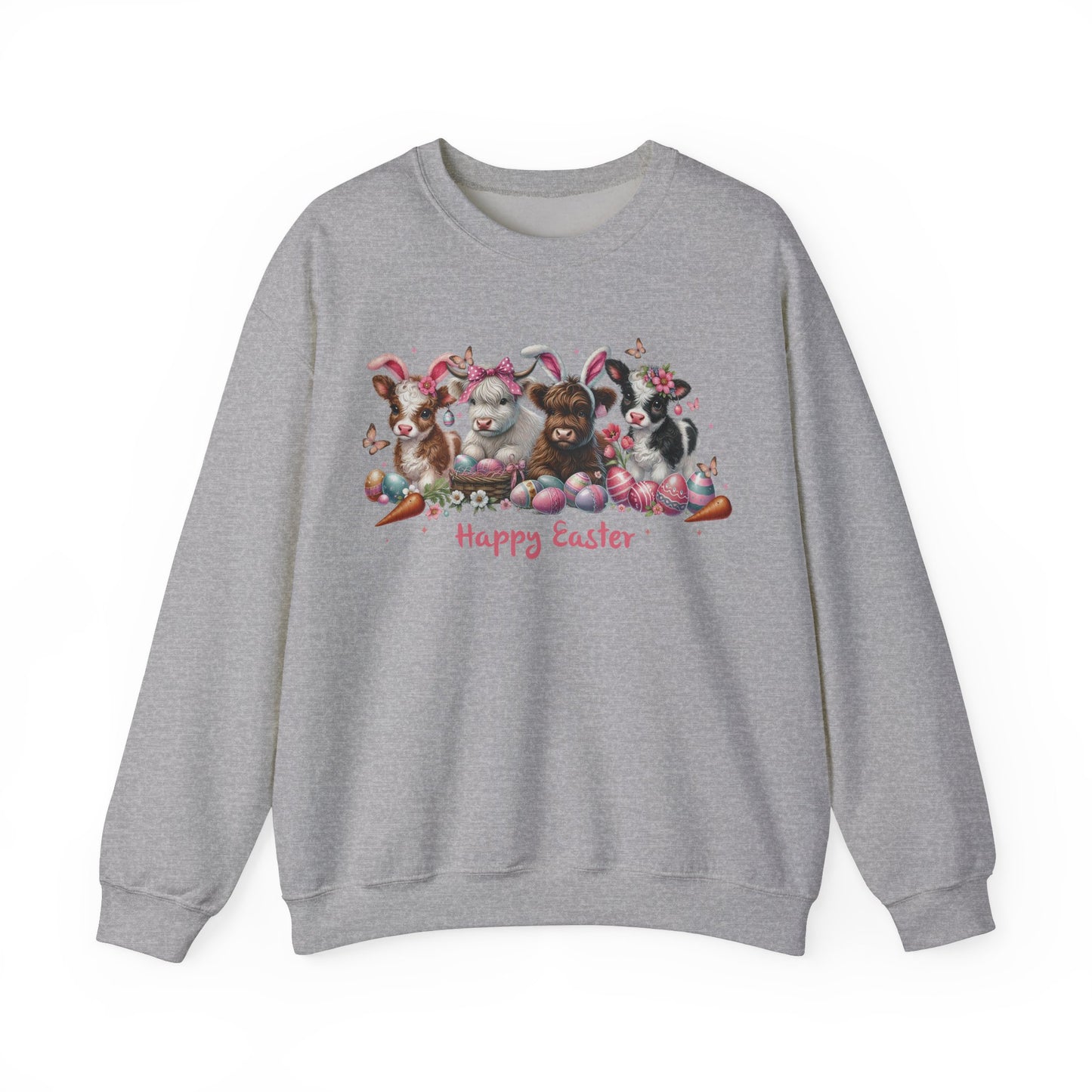 Easter Highland Cows with Bunny Ears Sweatshirt