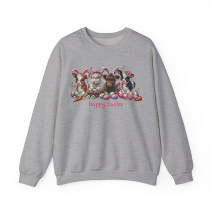 Easter Highland Cows with Bunny Ears Sweatshirt