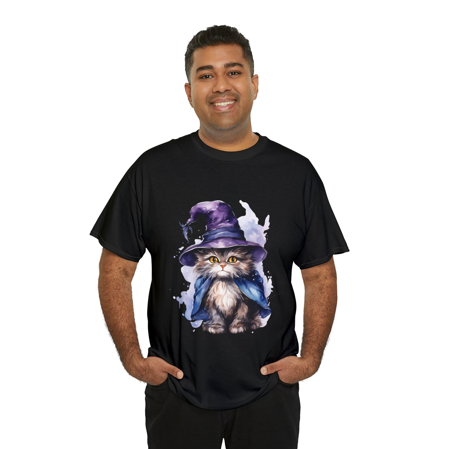 Witch Wizard Cat Halloween Short Sleeve Tee
