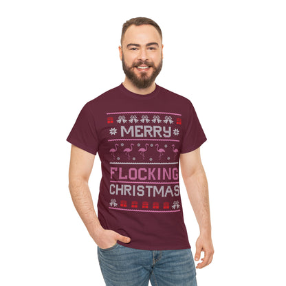 Merry Flocking Christmas Ugly Christmas Sweater Short Sleeve Tee