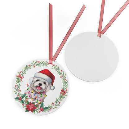 Maltese Dog in Lights Ornament