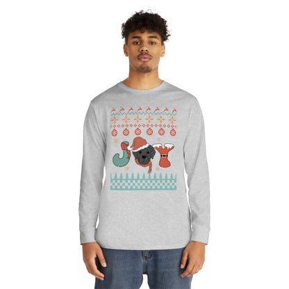 Joy Labrador Dog Christmas Ugly Sweater Long Sleeve Tee