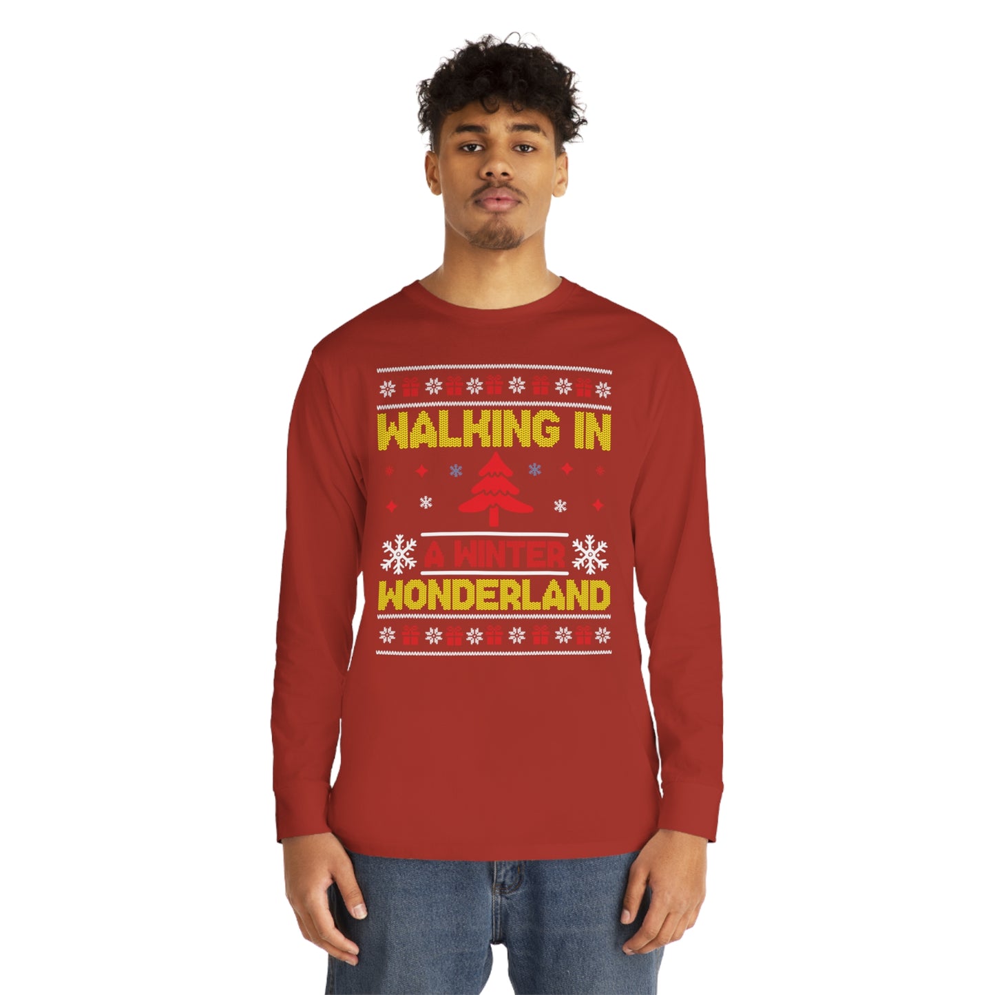 Walking in a Winter Wonderland Christmas Ugly Sweater Long Sleeve T-shirt