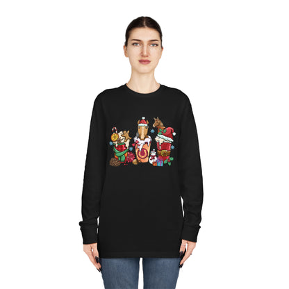 Horse Christmas Latte Long Sleeve Tee