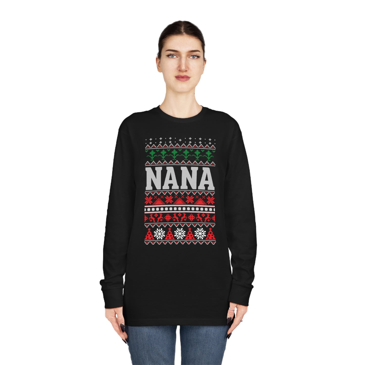 Nana Christmas Ugly Sweater Long Sleeve Tee