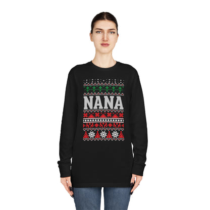 Nana Christmas Ugly Sweater Long Sleeve Tee
