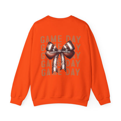 Football Game Day Sweatshirt Mom Dad Parent Football Lover Coquette Bows