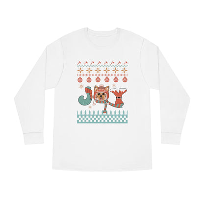 Joy Yorkshire Terrier Yorkie Dog Christmas Ugly Sweater Long Sleeve Tee