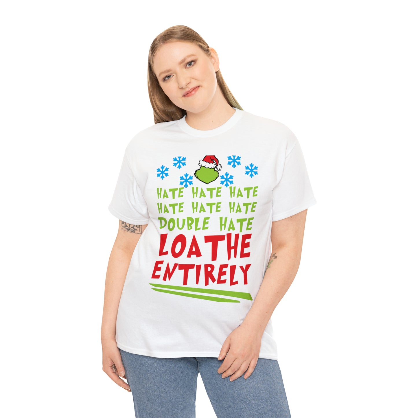 Grinch Hate Hate Hate Loathe Entirely Christmas Short Sleeve Tee