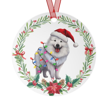 Samoyed Dog in Lights Ornament