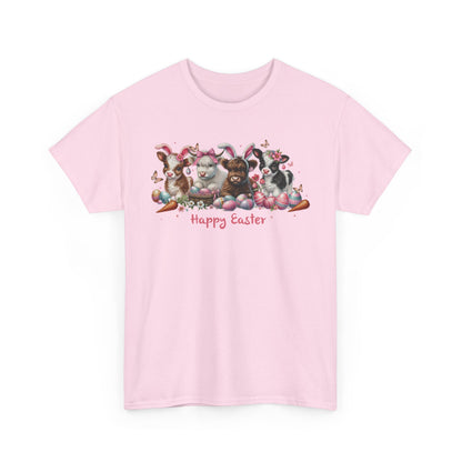 Easter Highland Cows with Rabbit Ears Short Sleeve Tshirt