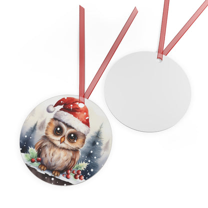 Owl in Santa Hat Ornament