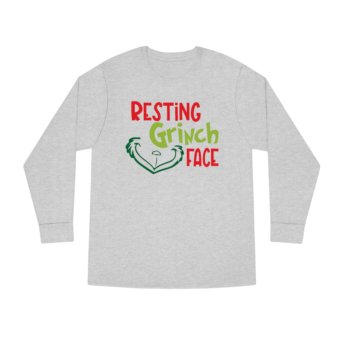 Resting Grinch Face Christmas Long Sleeve T-Shirt