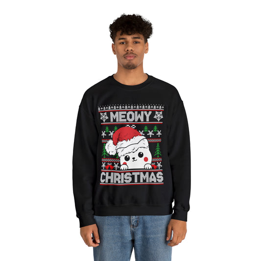 Meowy Christmas Cat Ugly Sweater Sweatshirt