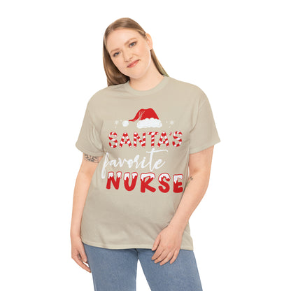 Santa's favorite Nurse Short Sleeve Tee