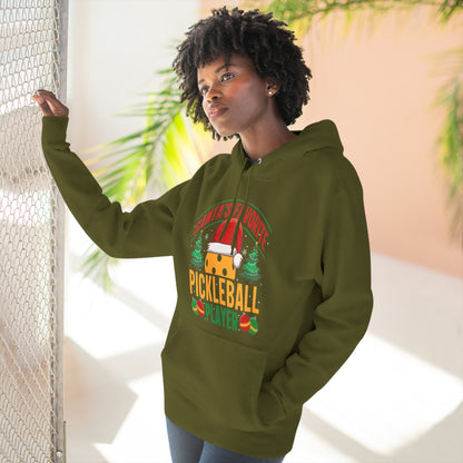 Santa's Favorite Pickleball Player  Christmas Pullover Hoodie