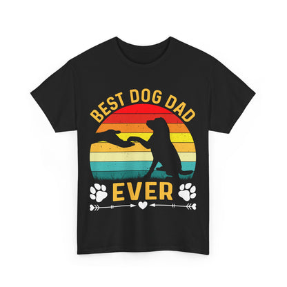 Retro Best Dog Dad Ever Short Sleeve Tee