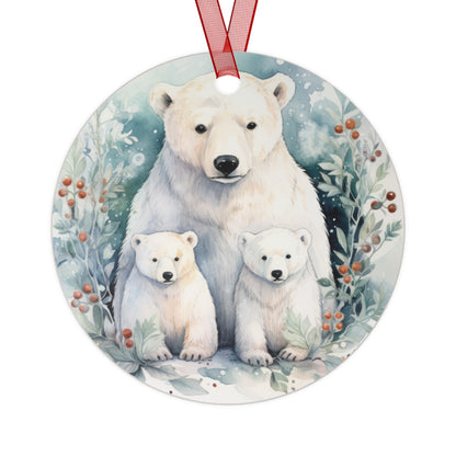 Polar Bear Mother with Cubs Ornament