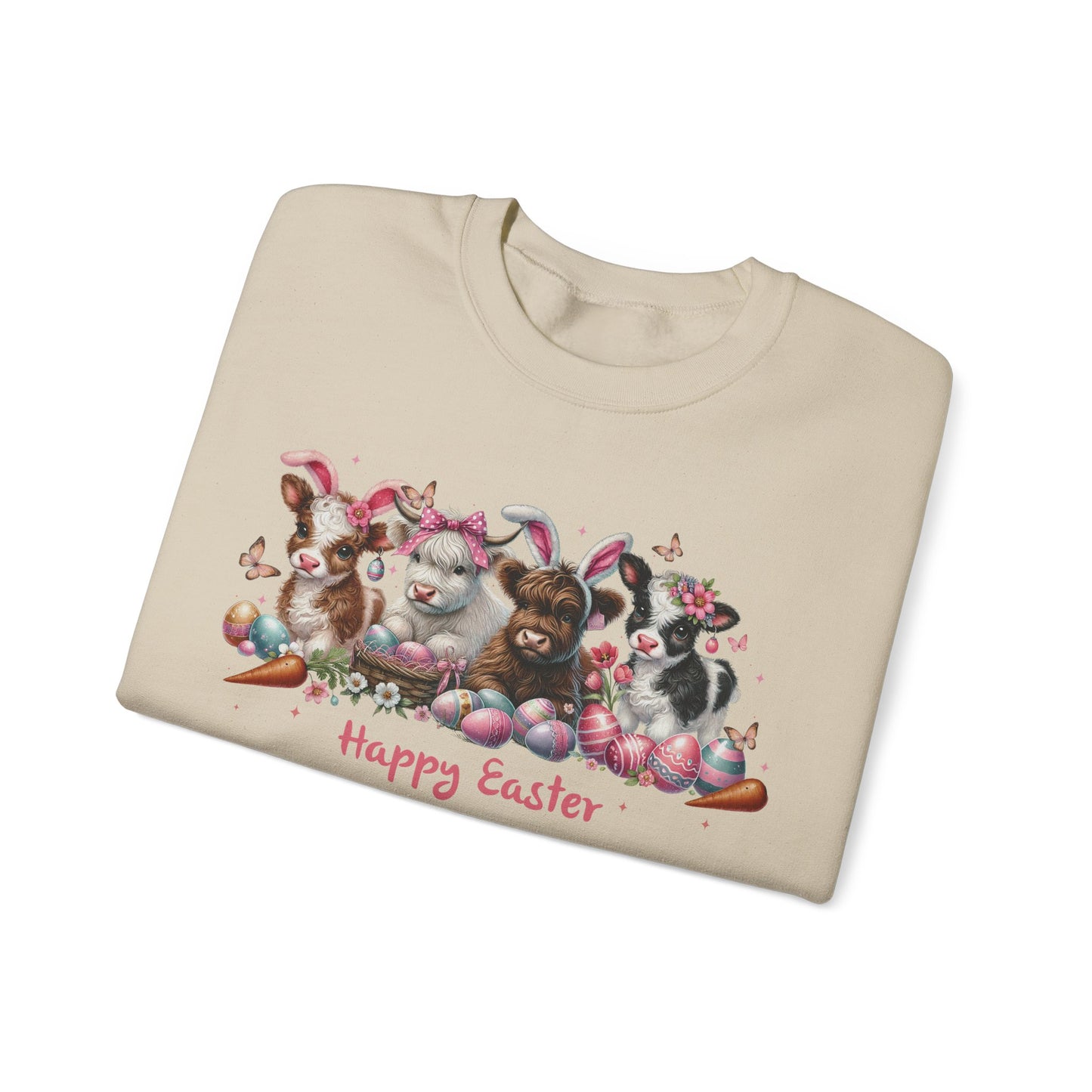 Easter Highland Cows with Bunny Ears Sweatshirt