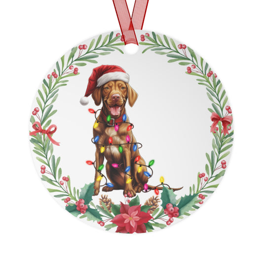 Vizla Dog in Lights Ornament