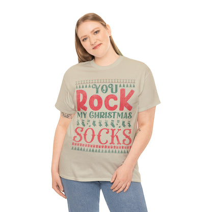 You Rock My Christmas Socks Christmas Ugly Sweater Short Sleeve Tee