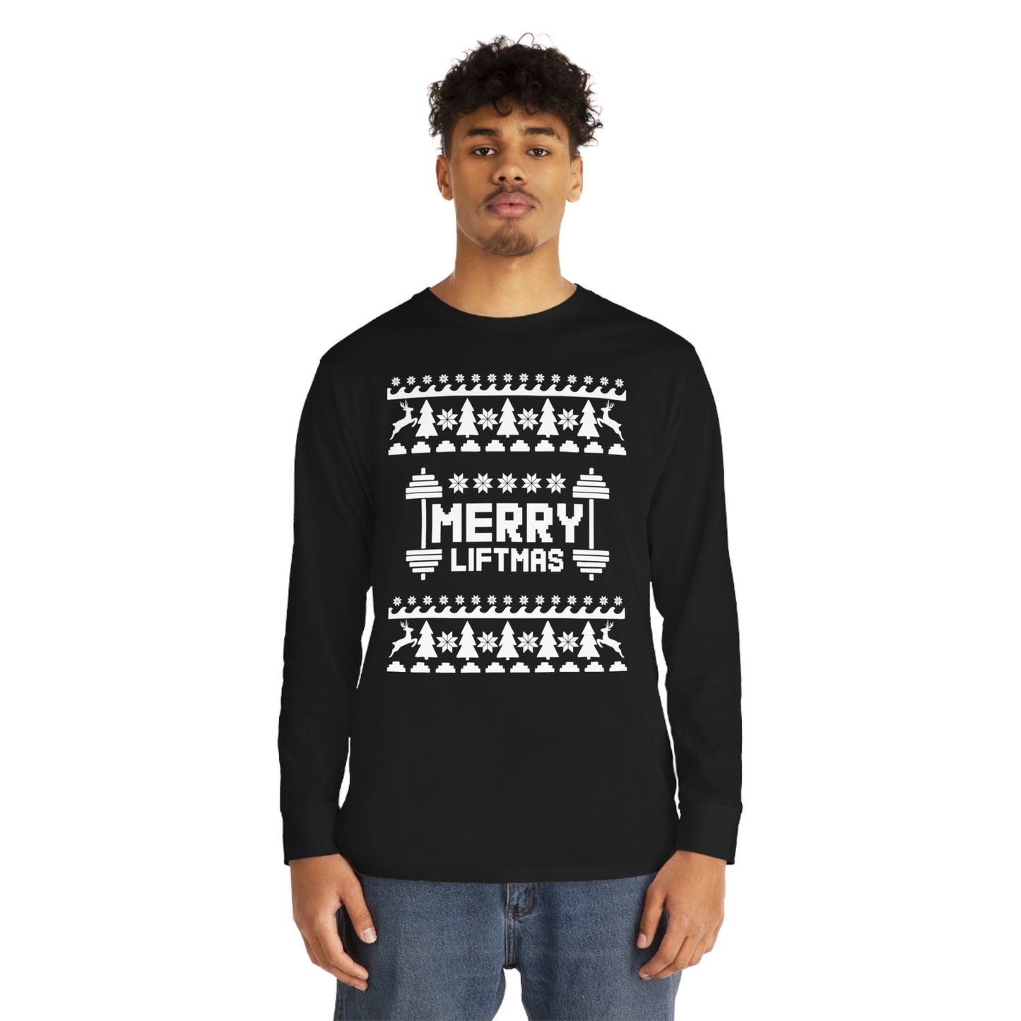 Merry Liftmas Christmas Ugly Sweater Long Sleeve Tee