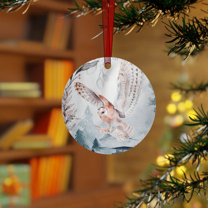 Flying Snowy Owl Ornament