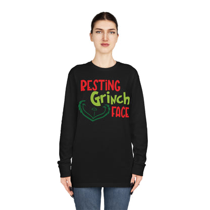 Resting Grinch Face Christmas Long Sleeve T-Shirt