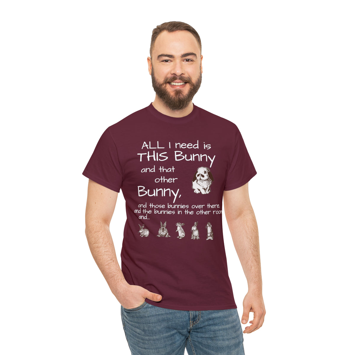 All The Bunnies Rabbit lover Unisex Heavy Cotton Tee