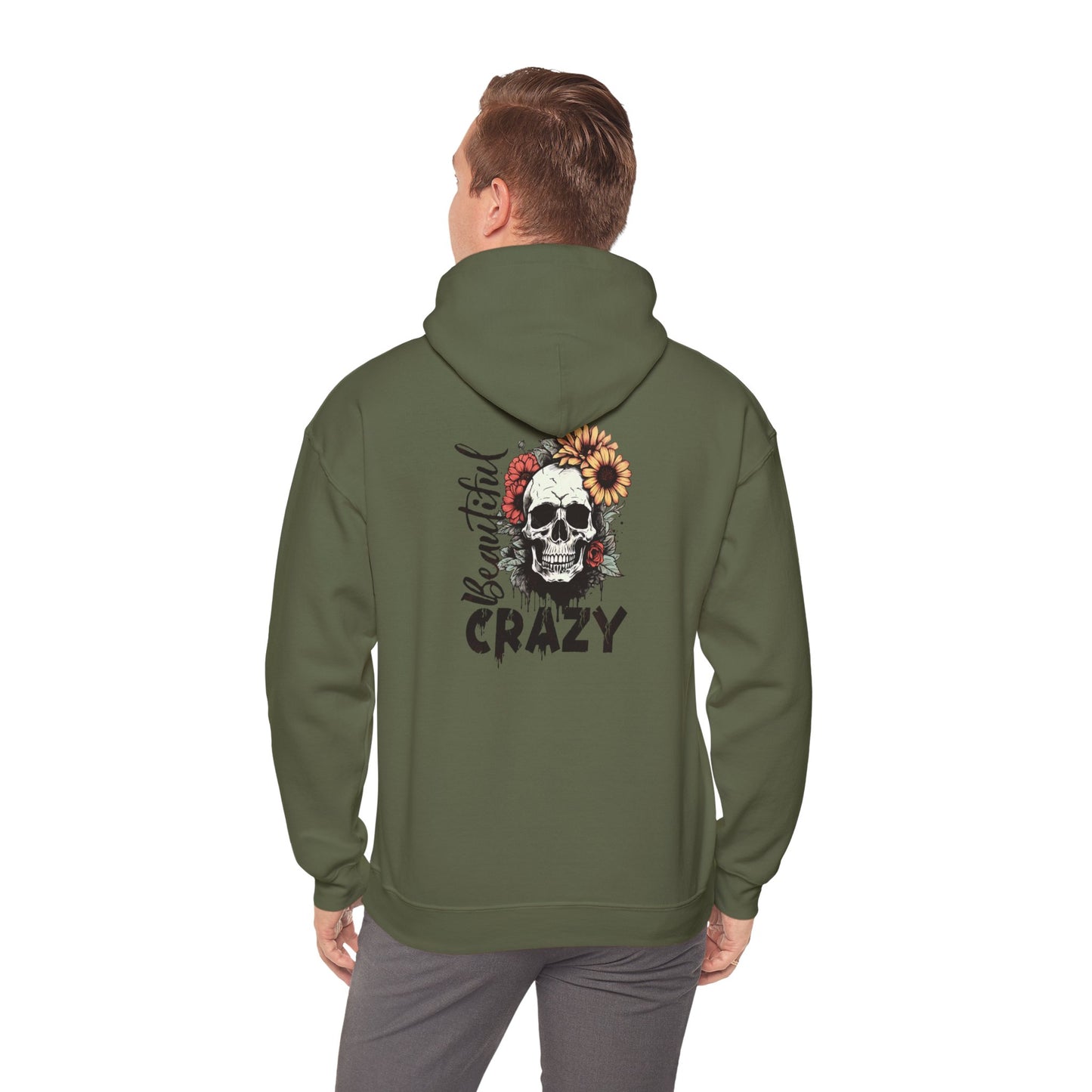 Beautiful Crazy Skull With Flowers Halloween Pullover Hoodie