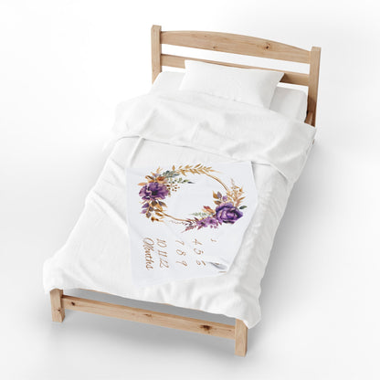 Purple Floral Milestone Blanket