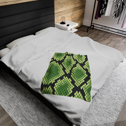 Green Snake Skin Pattern Blanket