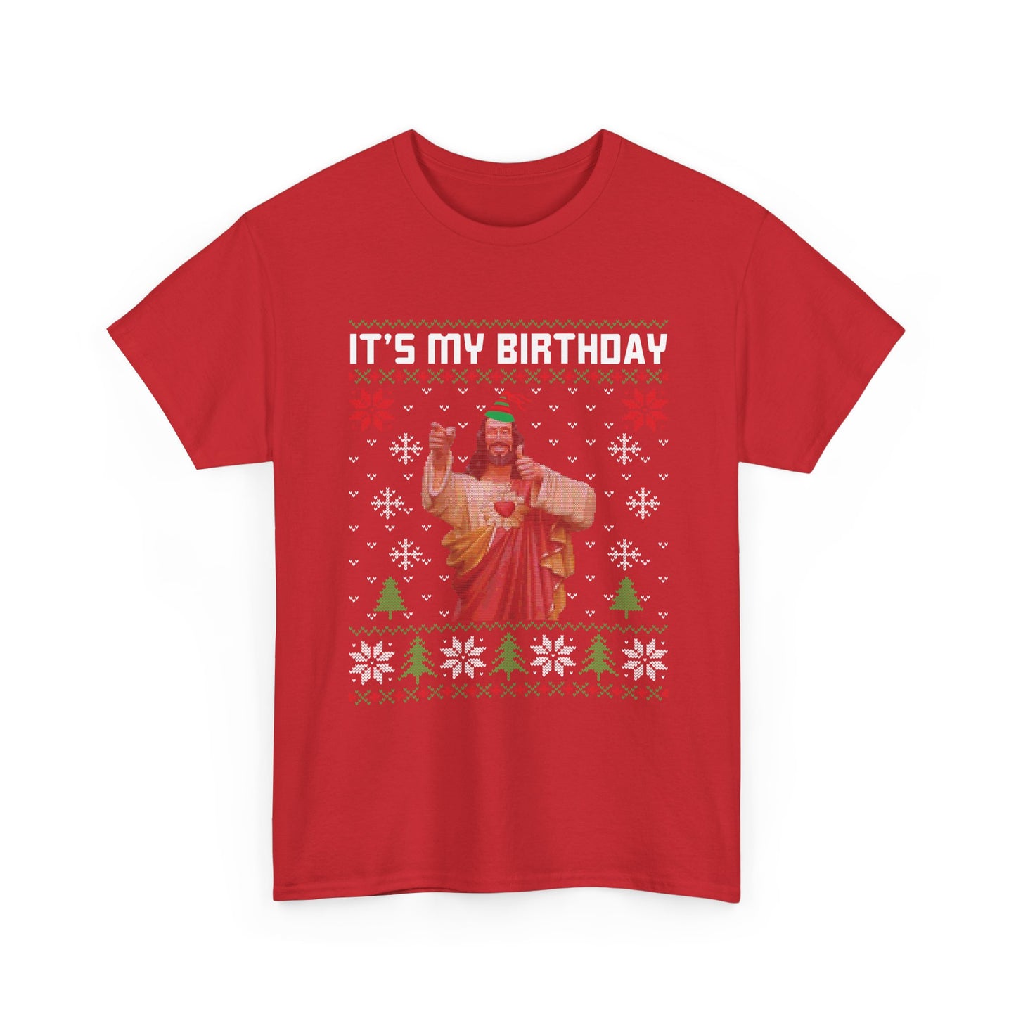 Jesus It's My Birthday Christmas Ugly Sweater Short Sleeve Tee