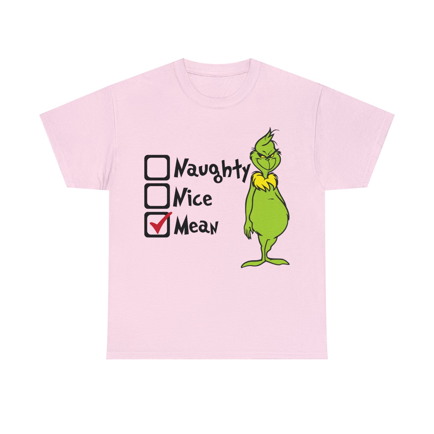 Naughty Nice Mean Grinch Christmas Short Sleeve Tee