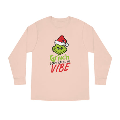 Grinch Don't Kill My Vibe Design 2 Christmas Long Sleeve T-Shirt