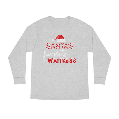 Santa's Favorite Waitress Christmas Long Sleeve Tee