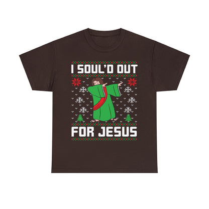 I Soul'd Out For Jesus Christmas Ugly Sweater Short Sleeve Tee