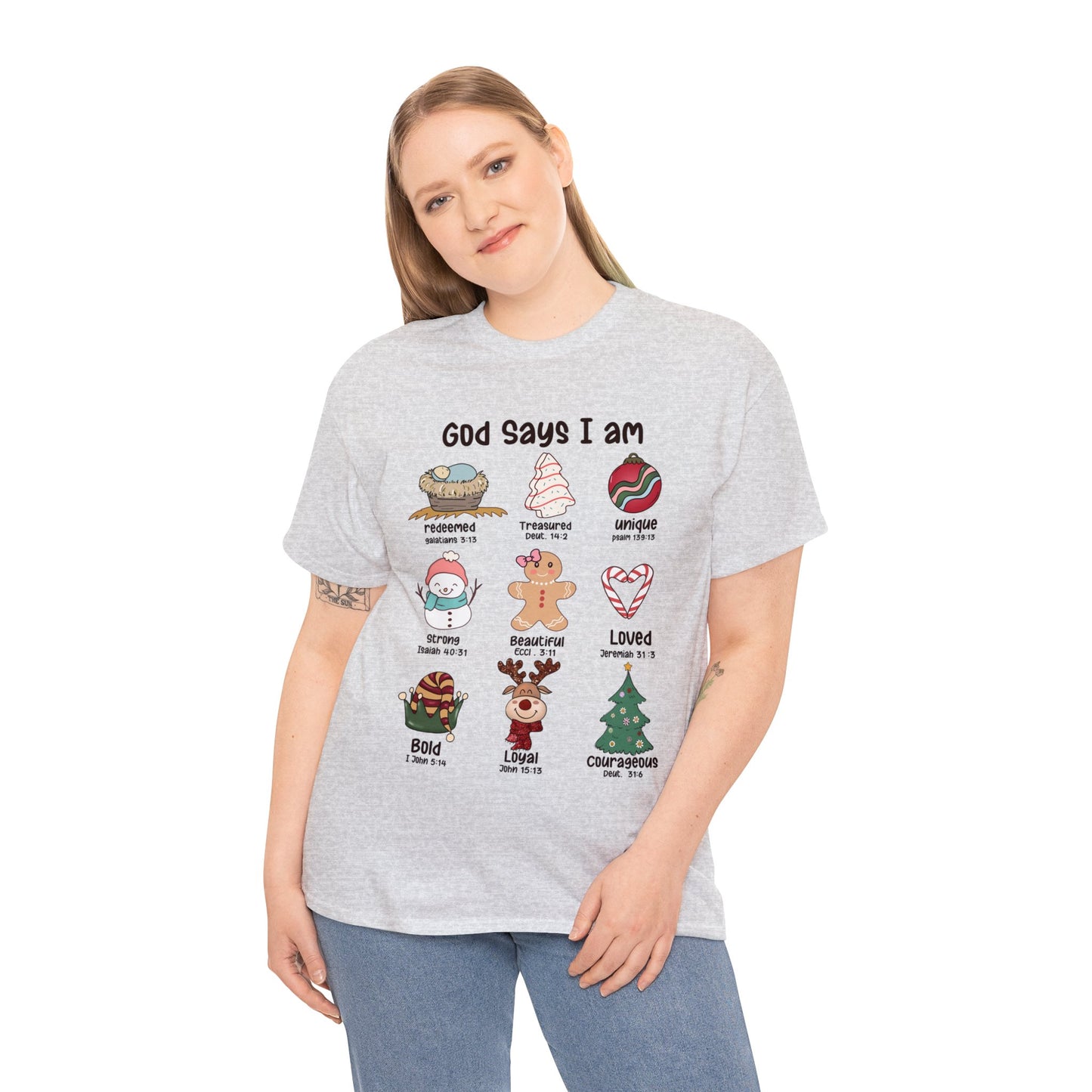 God Says I Am Christmas Short Sleeve Tee