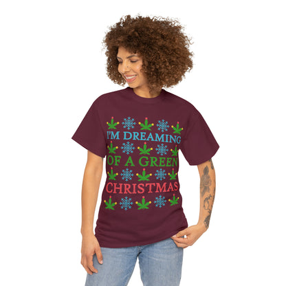 I'm Dreaming of a Green Christmas Ugly Sweater Short Sleeve Tee