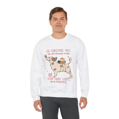 Oh Christmas Tree Your Fairy Lights Are History Dog Sweatshirt