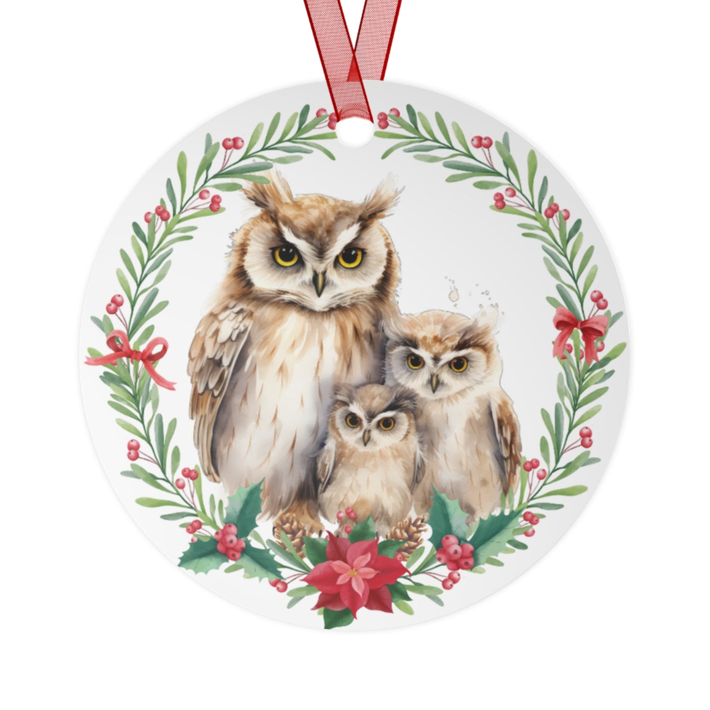 Brown Owl Family of 3 Ornament