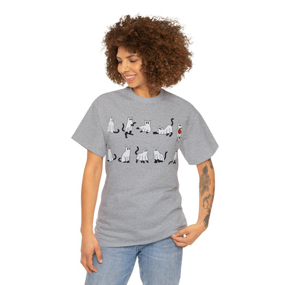 Ghost Cats Halloween Short Sleeve Tee