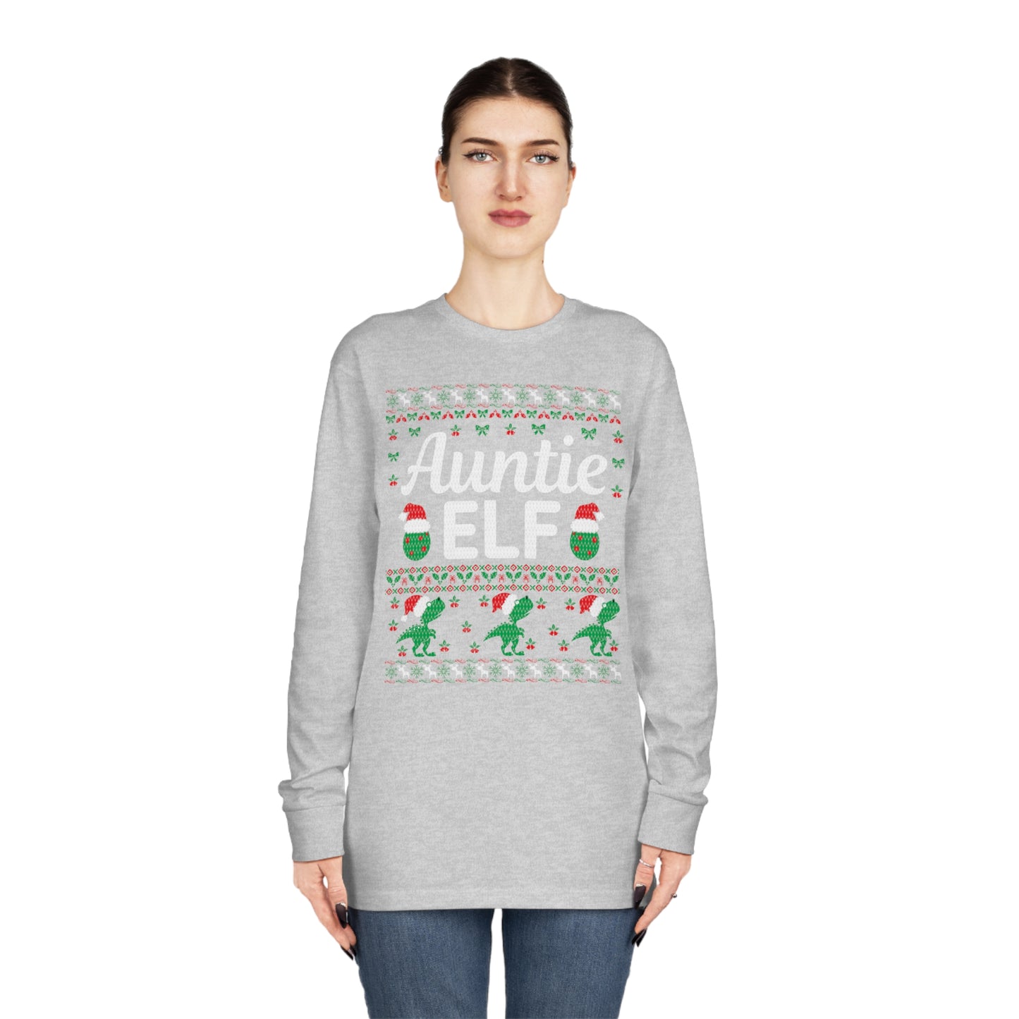 Auntie Elf Christmas Ugly Sweater Long Sleeve T-shirt