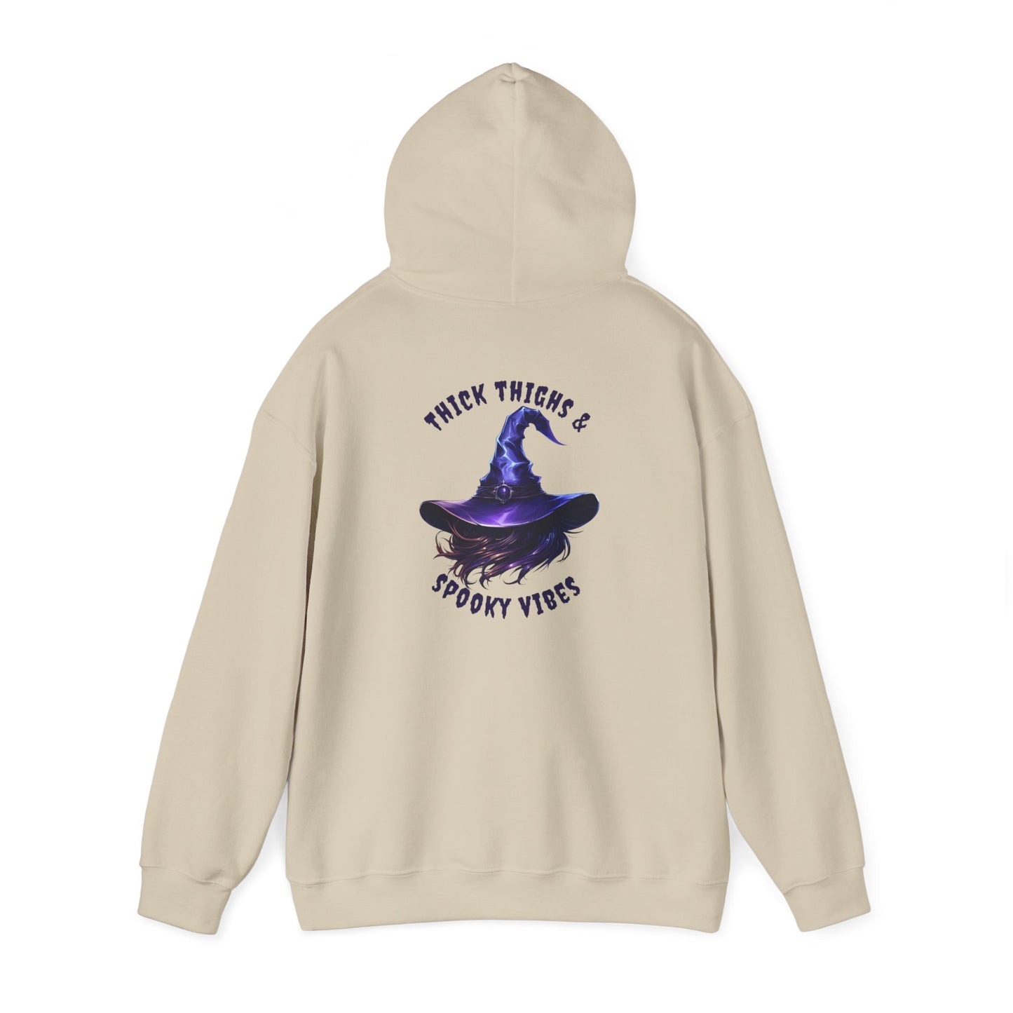 Thick Thighs And Spooky Vibes Witch Hat Halloween Pullover Hoodie