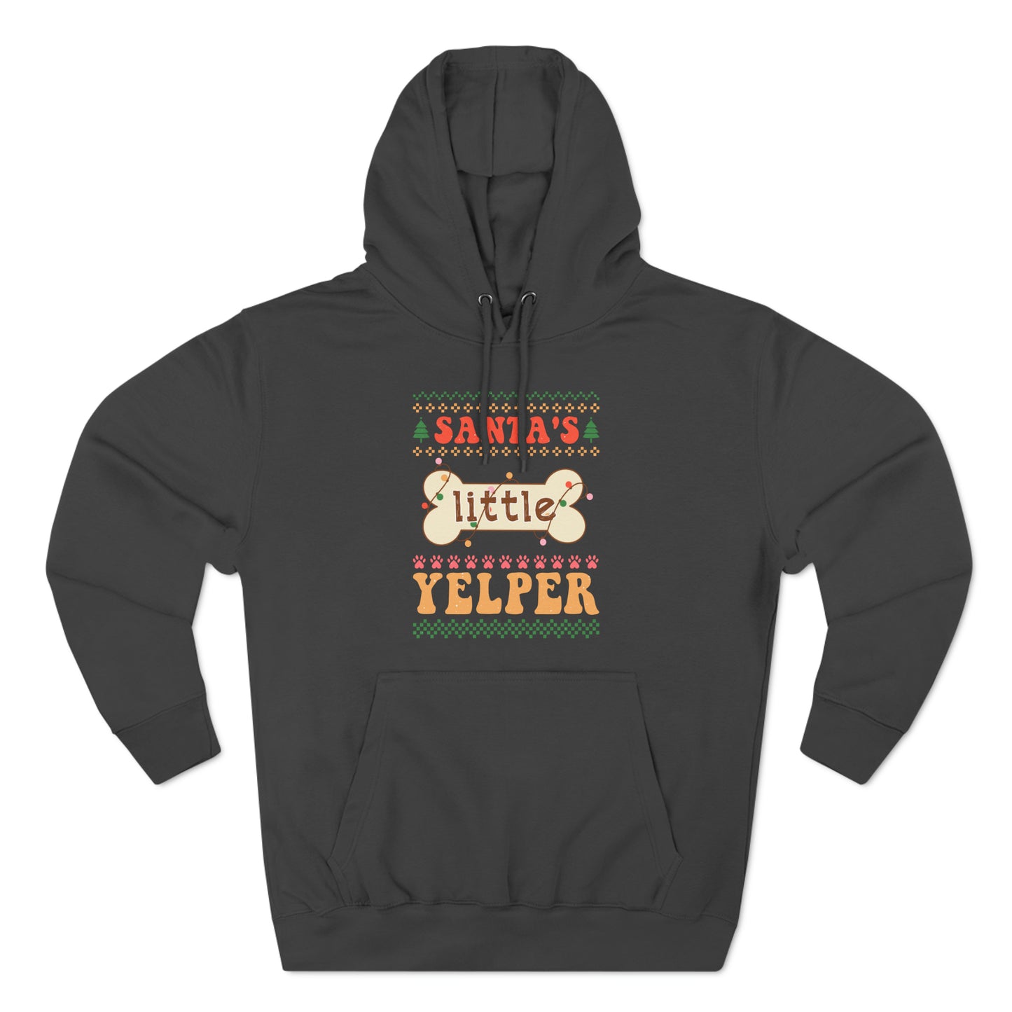 Santa's Little Yelper Christmas Ugly Sweater Pullover Hoodie