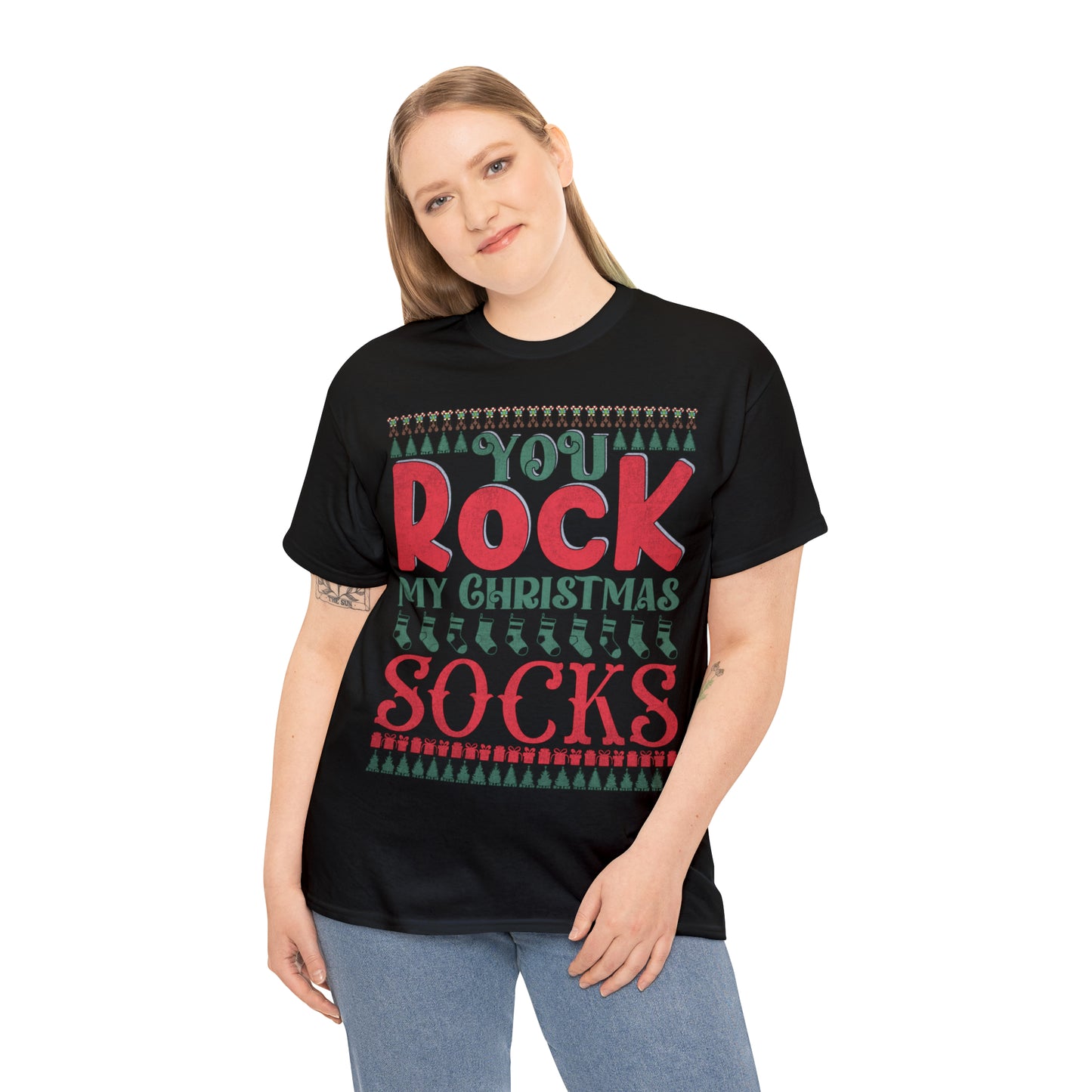 You Rock My Christmas Socks Christmas Ugly Sweater Short Sleeve Tee