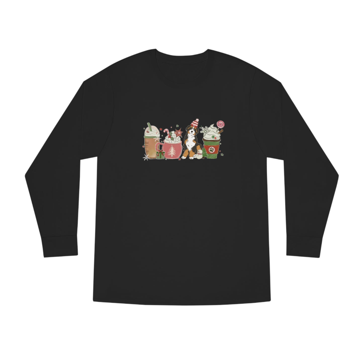Australian Shepherd Dog Latte Christmas Long Sleeve Tee